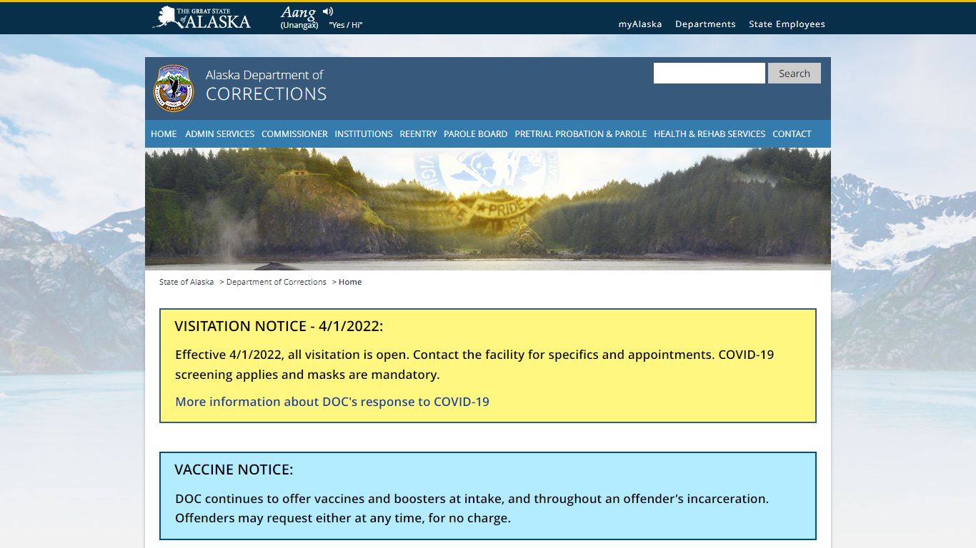 Home | Alaska Department of Corrections